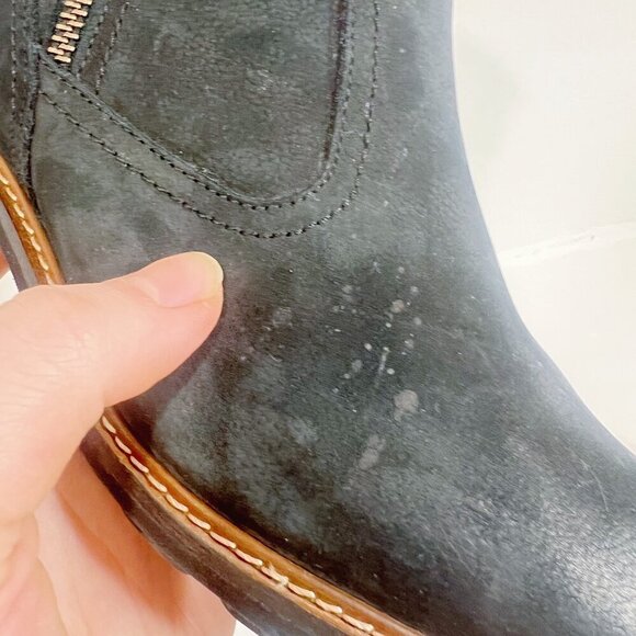 Paul Green Diego Booties Black Nuback Leather Women\'s Size 9